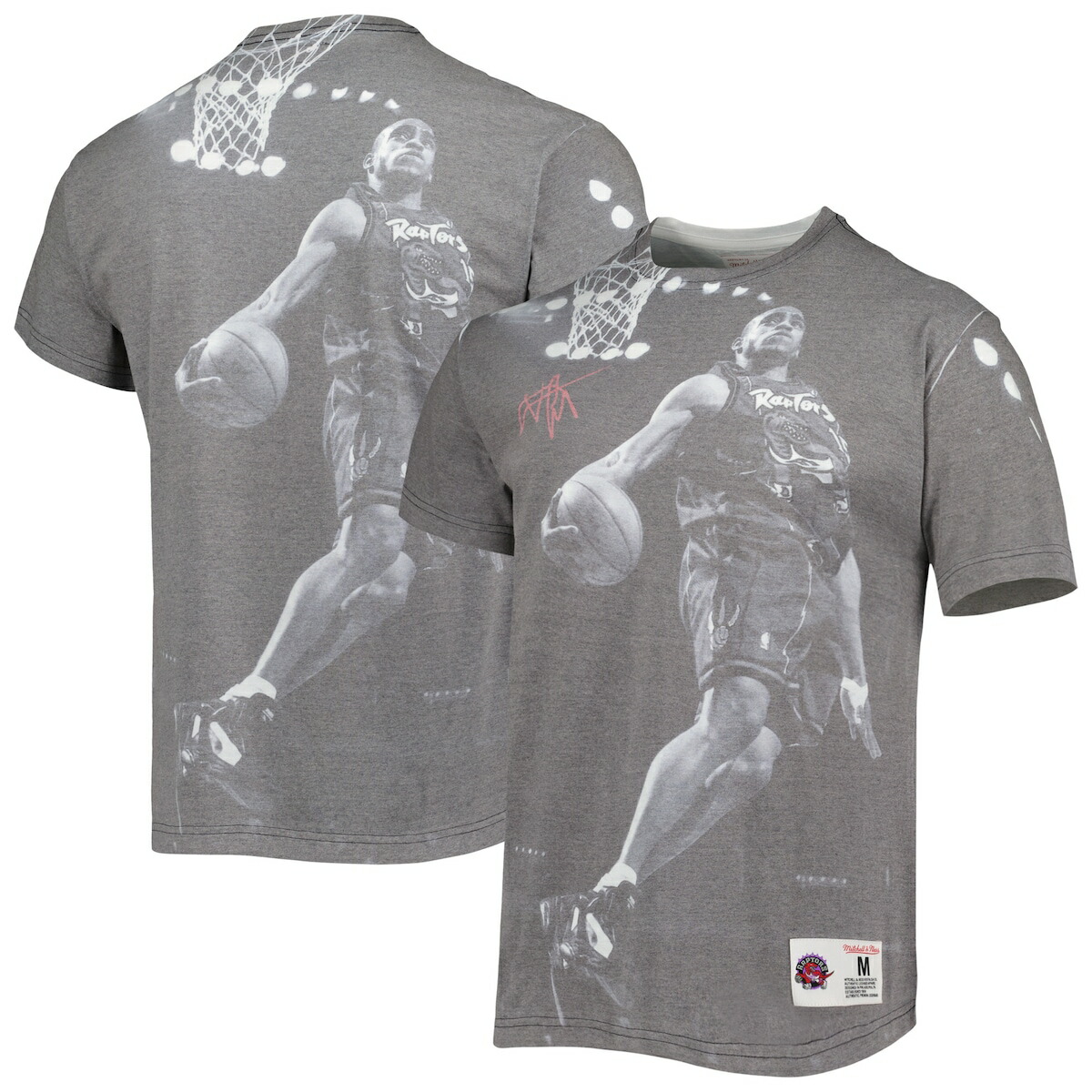 【公式グッズ】NBA ラプターズ ビンス・カーター Tシャツ Mitchell & Ness/ミッチェル＆ネス メンズ ヘザーグレイ (MNC Men's Above The Rim Sublimated SS Tee)