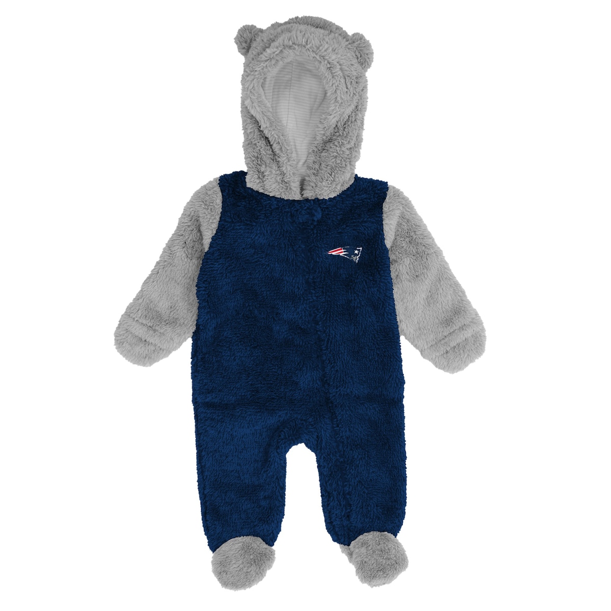 【公式グッズ】NFL ペイトリオッツ ロンパース Outerstuff（アウタースタッフ） ベビー ネイビー (22 Newborn Game Nap Teddy Fleece Bunting Pram)画像