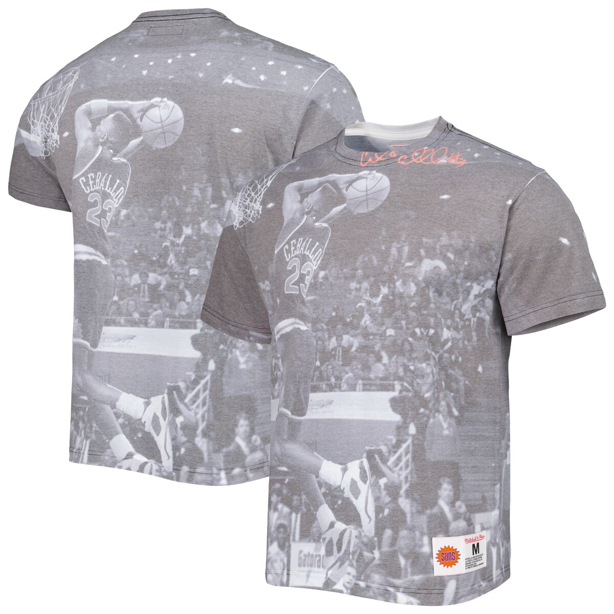 【公式グッズ】NBA サンズ セドリック・セバロス Tシャツ Mitchell & Ness/ミッチェル＆ネス メンズ ヘザーグレイ (MNC Men's Above The Rim Sublimated SS Tee)