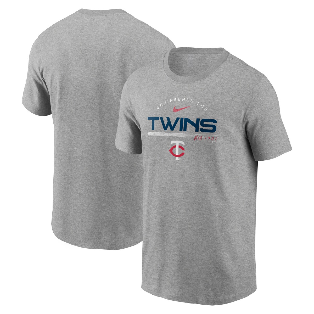 【公式グッズ】MLB ツインズ Tシャツ Nike/ナイキ メンズ ヘザーグレイ (23 Men's Nike Team Engineered Short Sleeve)