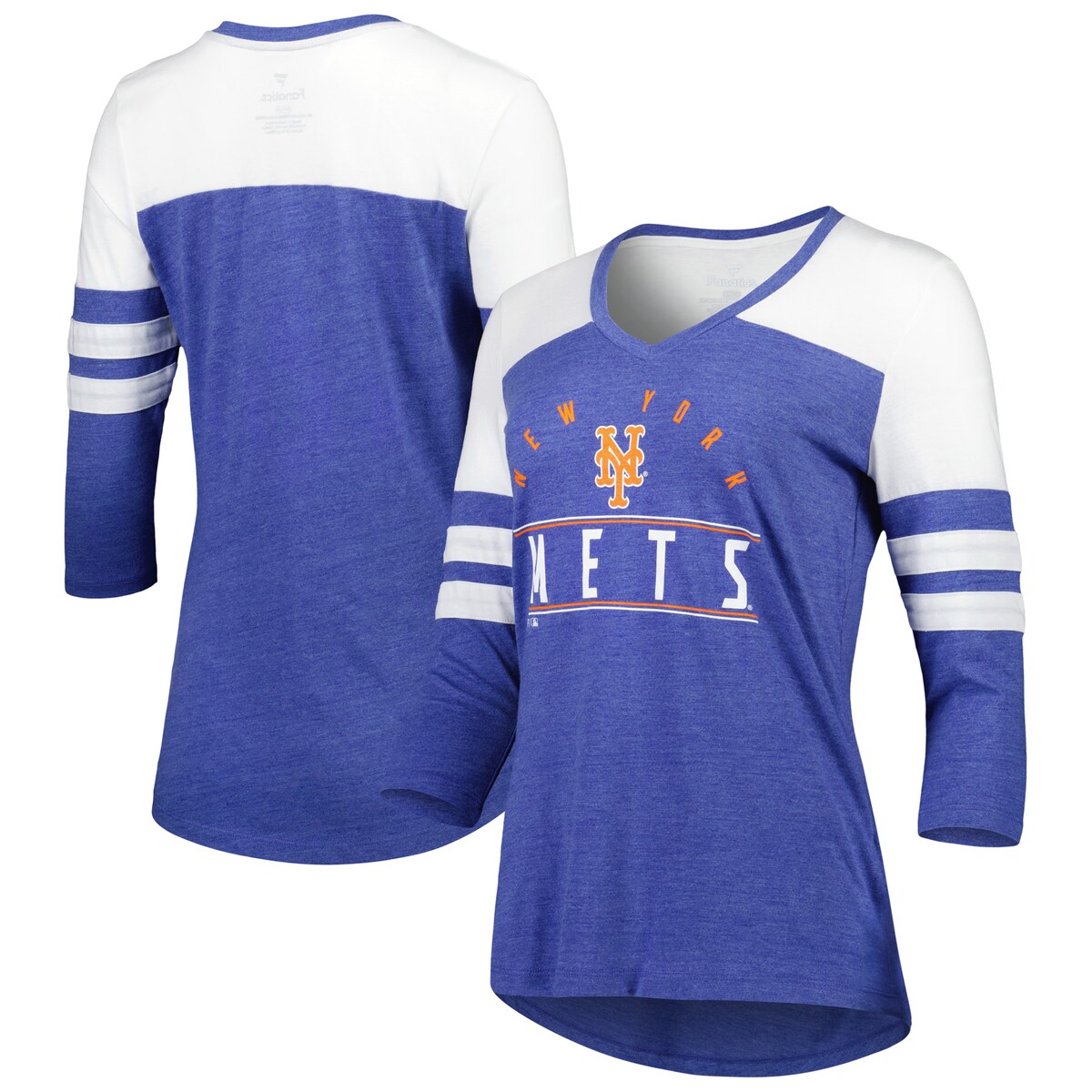【公式グッズ】MLB メッツ Tシャツ Fanatics/ファナティクス レディース ヘザーロイヤル (22 OPP MLB WOMEN'S LEAGUE LEADER TRIBLEND 3/4 SLEEVE)