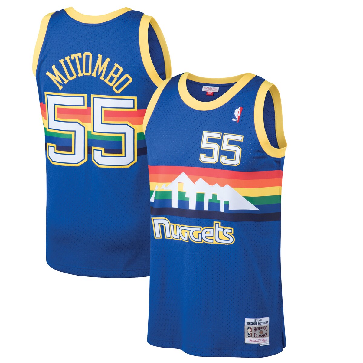 【公式グッズ】NBA ナゲッツ ディケンベ・ムトンボ 復刻ユニフォーム Mitchell & Ness/ミッチェル＆ネス メンズ ブルー (MNC NBA HWC Mens Swingman Jersey)