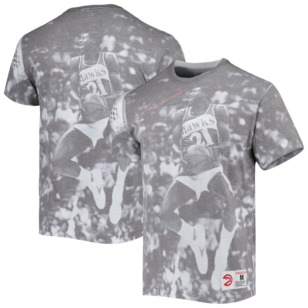 【公式グッズ】NBA ホークス ドミニク・ウィルキンス Tシャツ Mitchell & Ness/ミッチェル＆ネス メンズ ヘザーグレイ (MNC Men's Above The Rim Sublimated SS Tee)