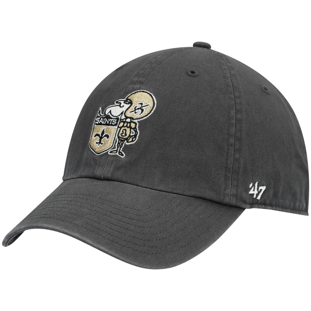 【公式グッズ】NFL セインツ アジャスタブルキャップ '47/フォーティーセブン メンズ チャコール (NFL Clean Up Legacy)