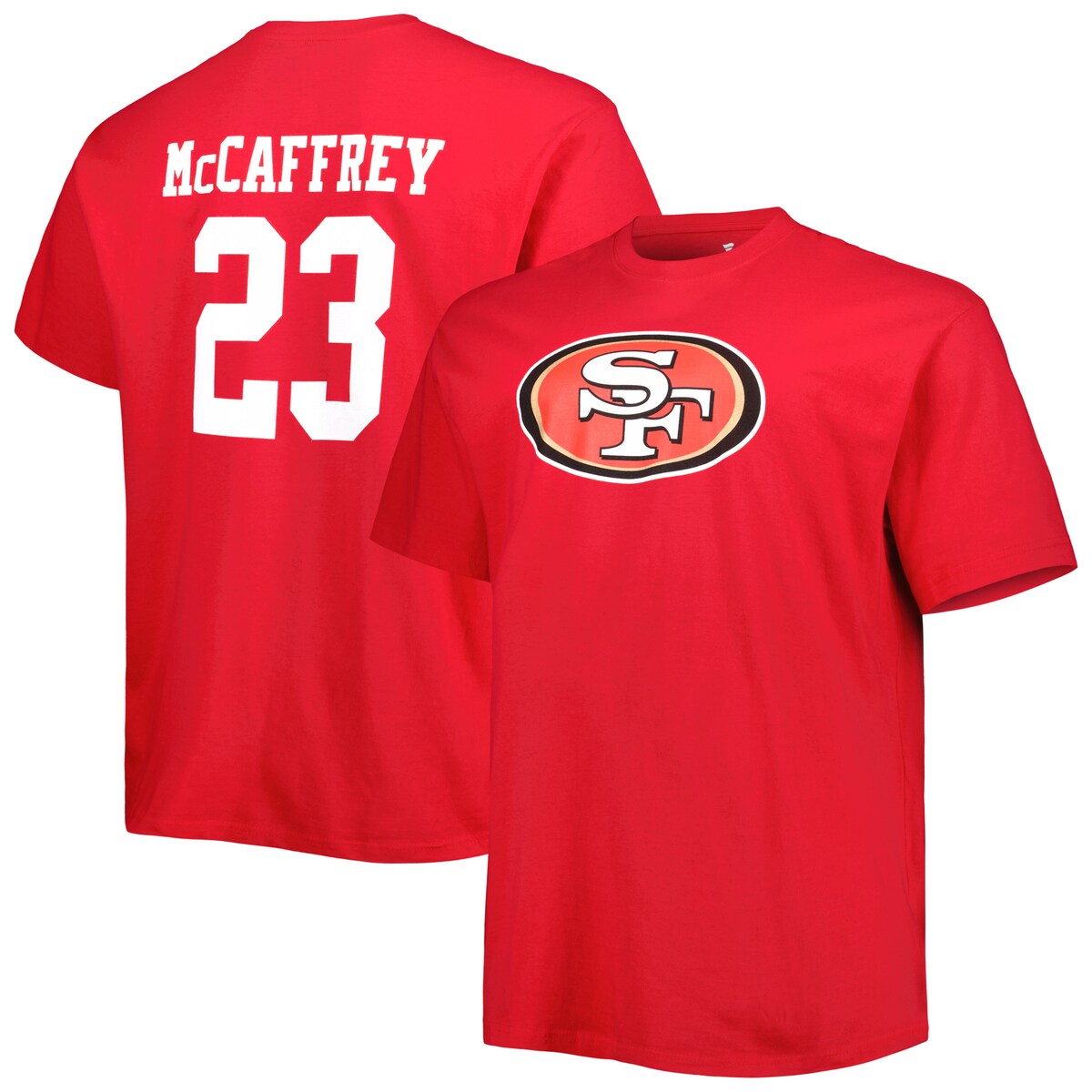 【公式グッズ】NFL 49ers クリスチャン・マキャフリー Tシャツ （大きいサイズ） Fanatics/ファナティクス メンズ スカーレット (Men's Big & Tall Player N&N SST)