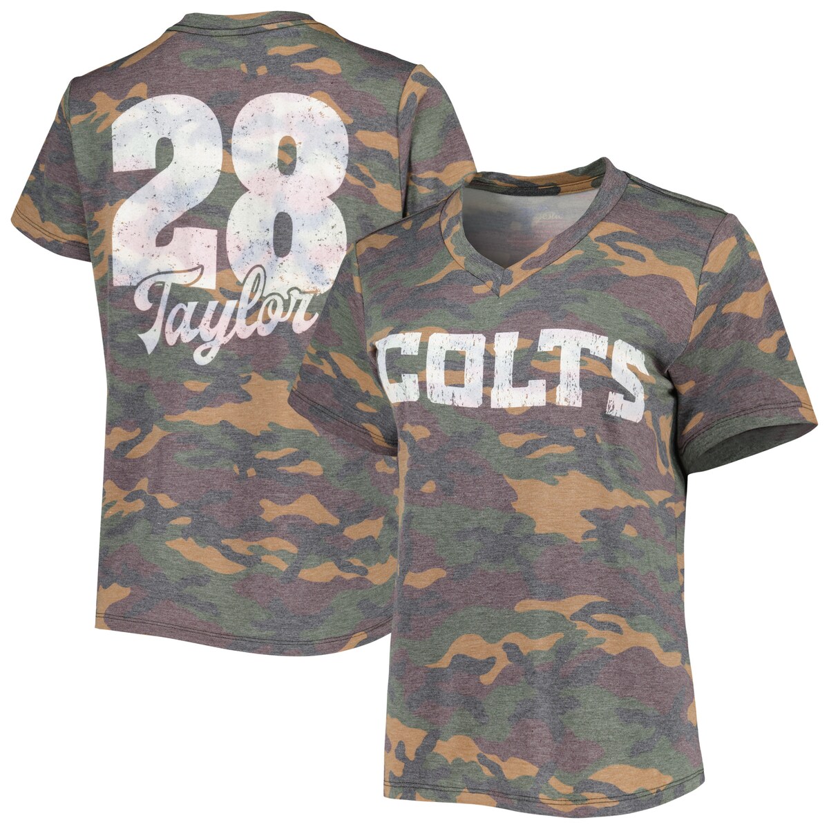 【公式グッズ】NFL コルツ ジョナサン・テイラー Tシャツ Majestic/マジェスティック レディース カモフラ (Women's Camo Boyfriend N&N Top)｜Fanatics公式ストア 店 8,750円