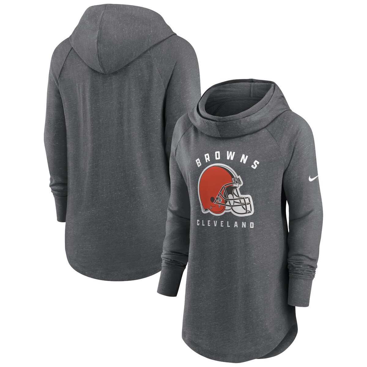 【公式グッズ】NFL ブラウンズ プルオーバー パーカー Nike/ナイキ レディース ヘザーチャコール (23 Women's Funnel Neck POH)｜Fanatics公式ストア 店
