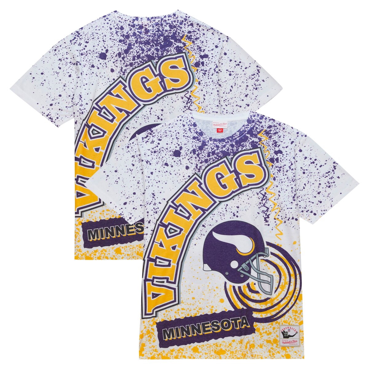 【公式グッズ】NFL バイキングス Tシャツ Mitchell & Ness/ミッチェル＆ネス メンズ ホワイト (23 NFL TEAM BURST SUBLIMATED SS TEE)