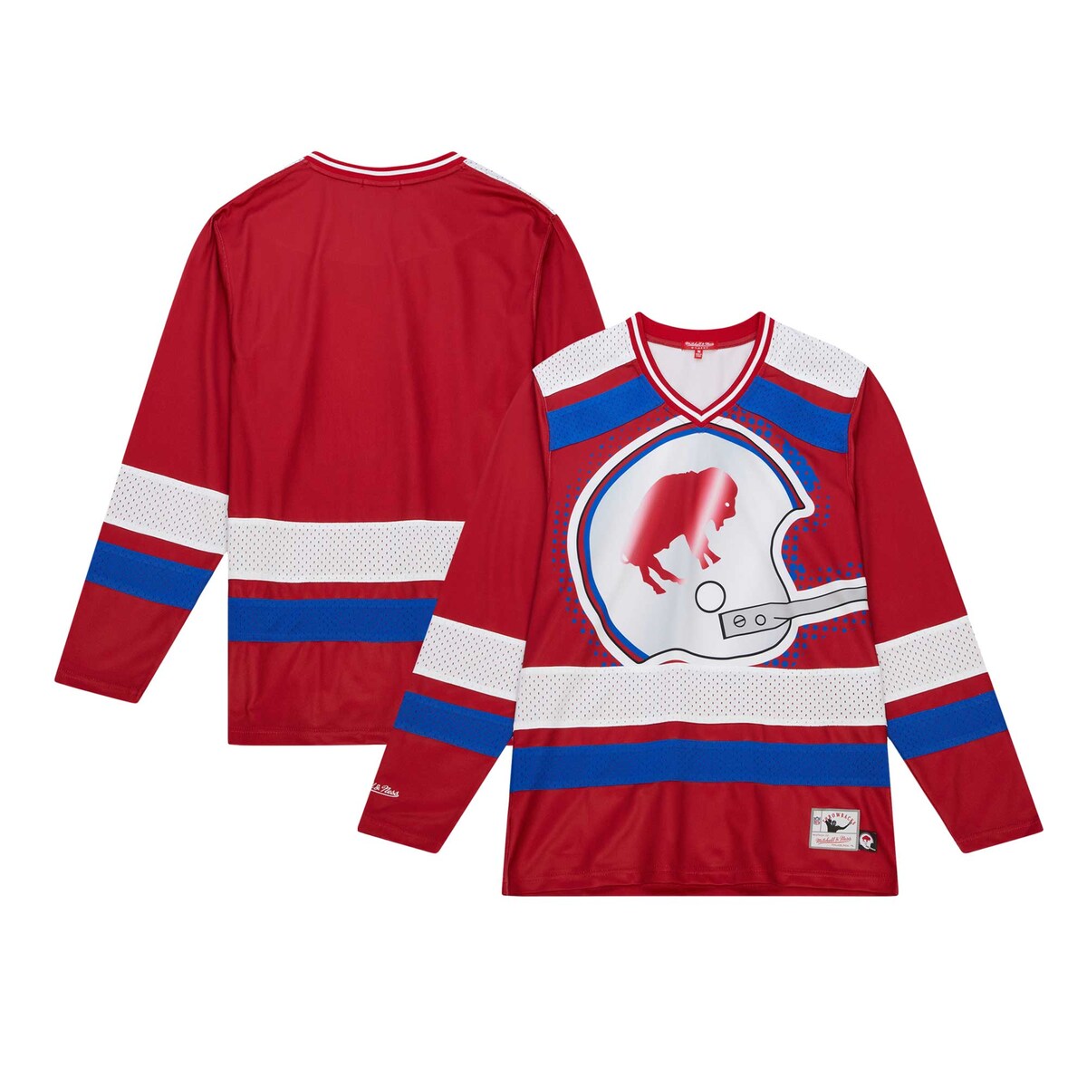 【公式グッズ】NFL ビルズ 長袖 Tシャツ Mitchell & Ness/ミッチェル＆ネス レディース レッド (23 Women's Big Face 7.0 Jersey)