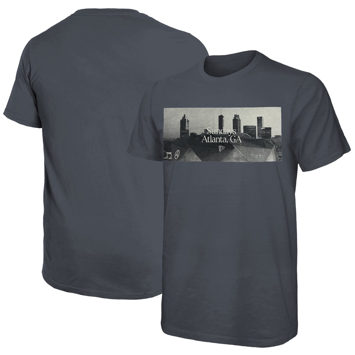 【公式グッズ】NFL ファルコンズ Tシャツ Majestic/マジェスティック メンズ グレイ (23 Falcons Sundays Skyline Charcoal T-shirt)