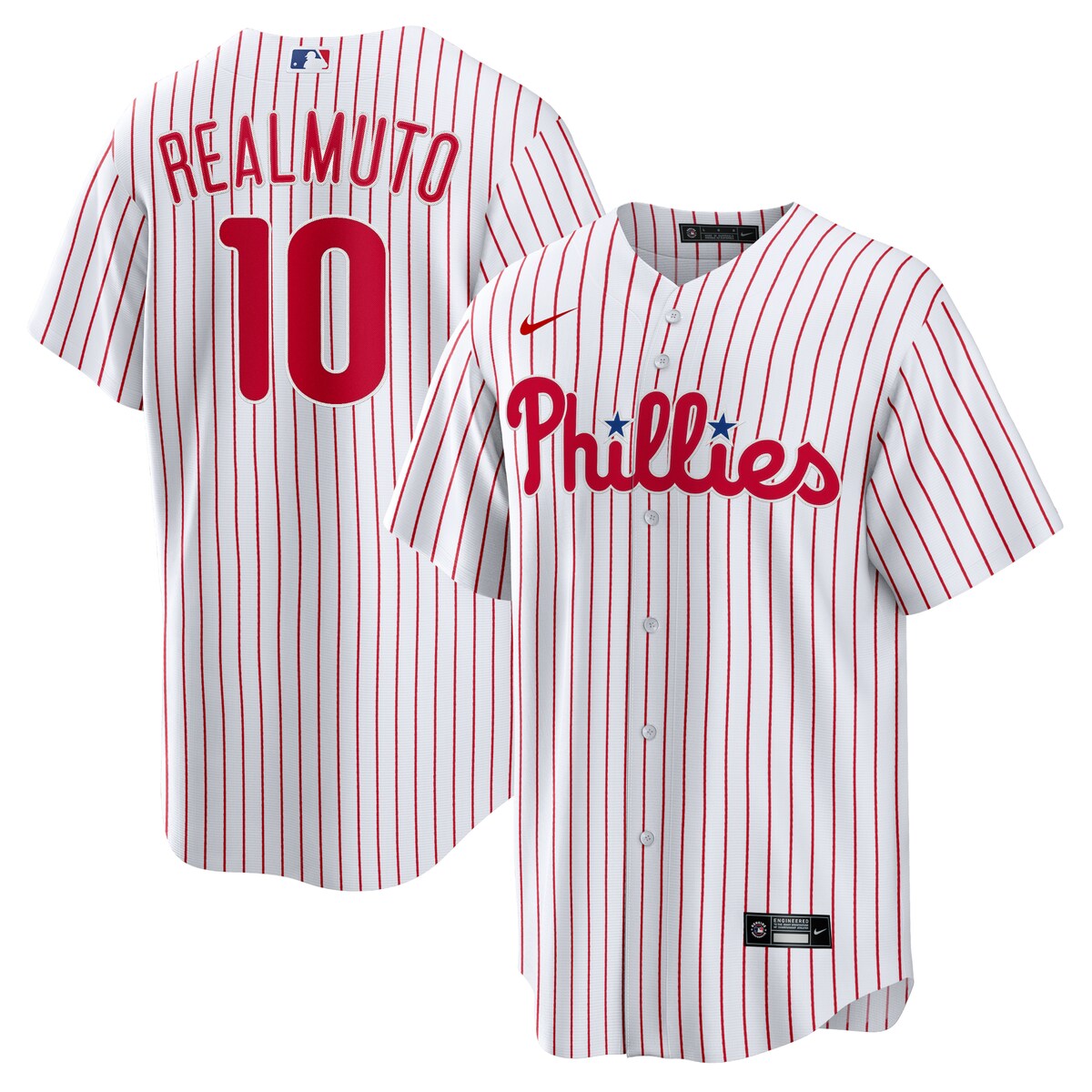 【公式グッズ】MLB フィリーズ J.T.レルムート レプリカ ユニフォーム Nike/ナイキ メンズ ホワイト (Men's MLB Nike Official Replica Player Jersey - Phillies 2023 Extended Presell)