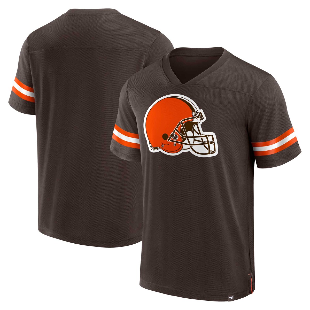 【公式グッズ】NFL ブラウンズ Vネック Tシャツ Fanatics/ファナティクス メンズ ブラウン (23 NFL MEN'S FANATICS BRANDED JERSEY TACKLE SST)|Fanatics公式ストア 店