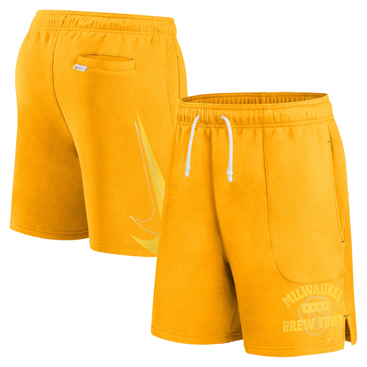 【公式グッズ】MLB ブルワーズ カジュアル ショーツ Nike/ナイキ メンズ ゴールド (23 Men's Nike Statement Ball Game Fleece Short)