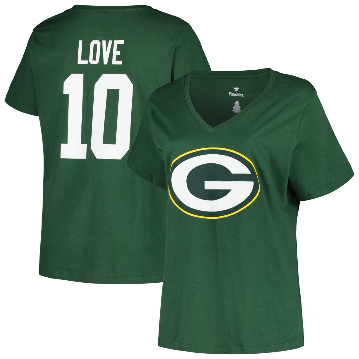 【公式グッズ】NFL パッカーズ ジョーダン・ラブ Tシャツ Fanatics/ファナティクス レディース グリーン (Women's Plus Size Player N&N SST)