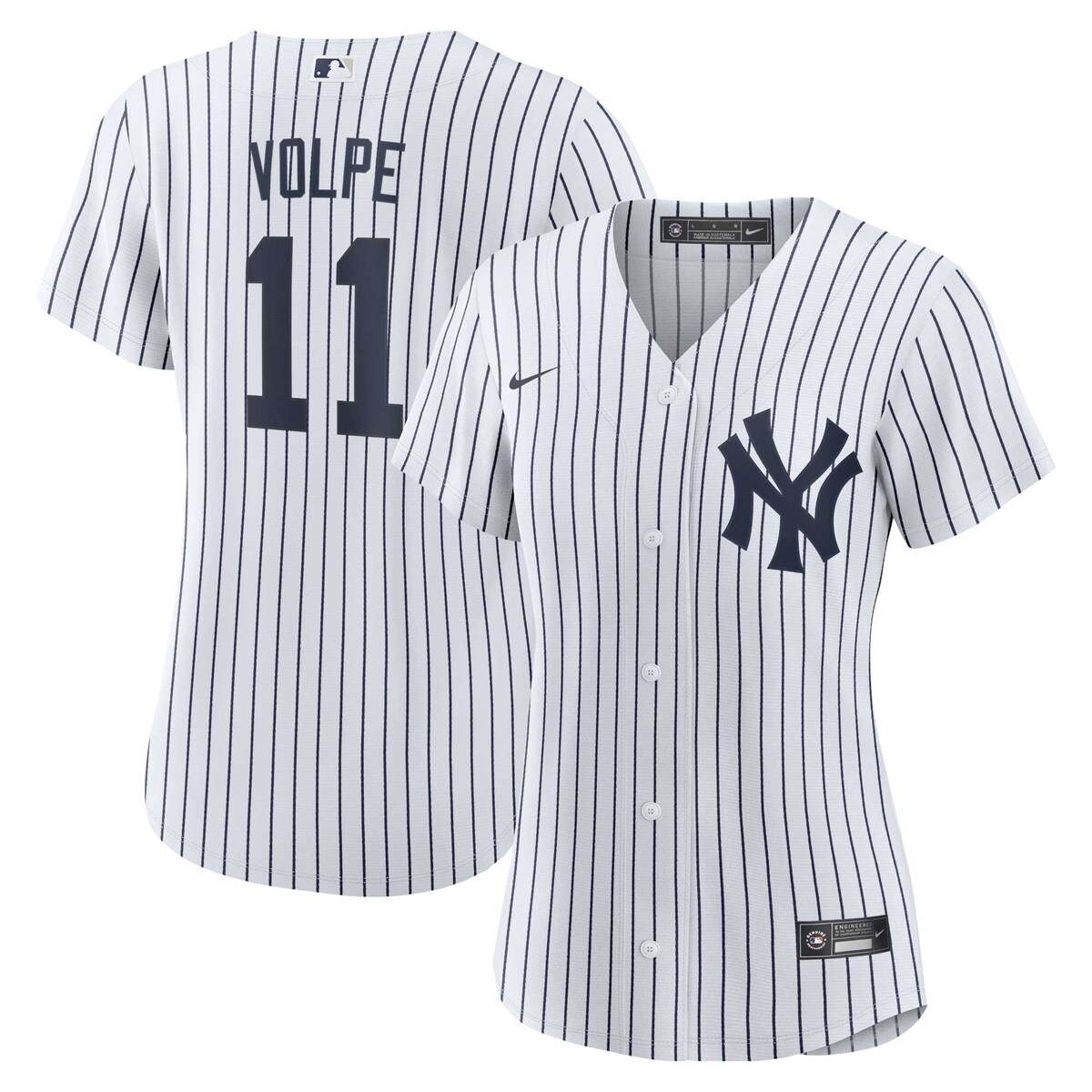 【公式グッズ】MLB ヤンキース アンソニー・ボルペ レプリカ ユニフォーム Nike/ナイキ レディース ホワイト (Women's Nike Official White Replica Jersey - Volpe NUT)