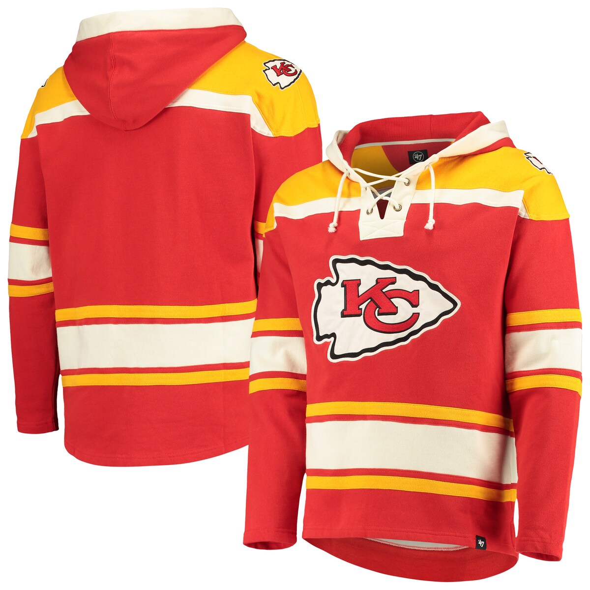 【公式グッズ】NFL チーフス Vネック プルオーバー パーカー '47/フォーティーセブン メンズ レッド (20 Mens Lacer PO Hood)|Fanatics公式ストア 店