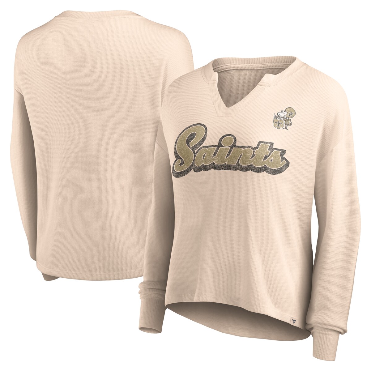 【公式グッズ】NFL セインツ 長袖 Tシャツ Fanatics/ファナティクス レディース (23 Women's Go For It Light Weight LS Notch Neck Tee)
