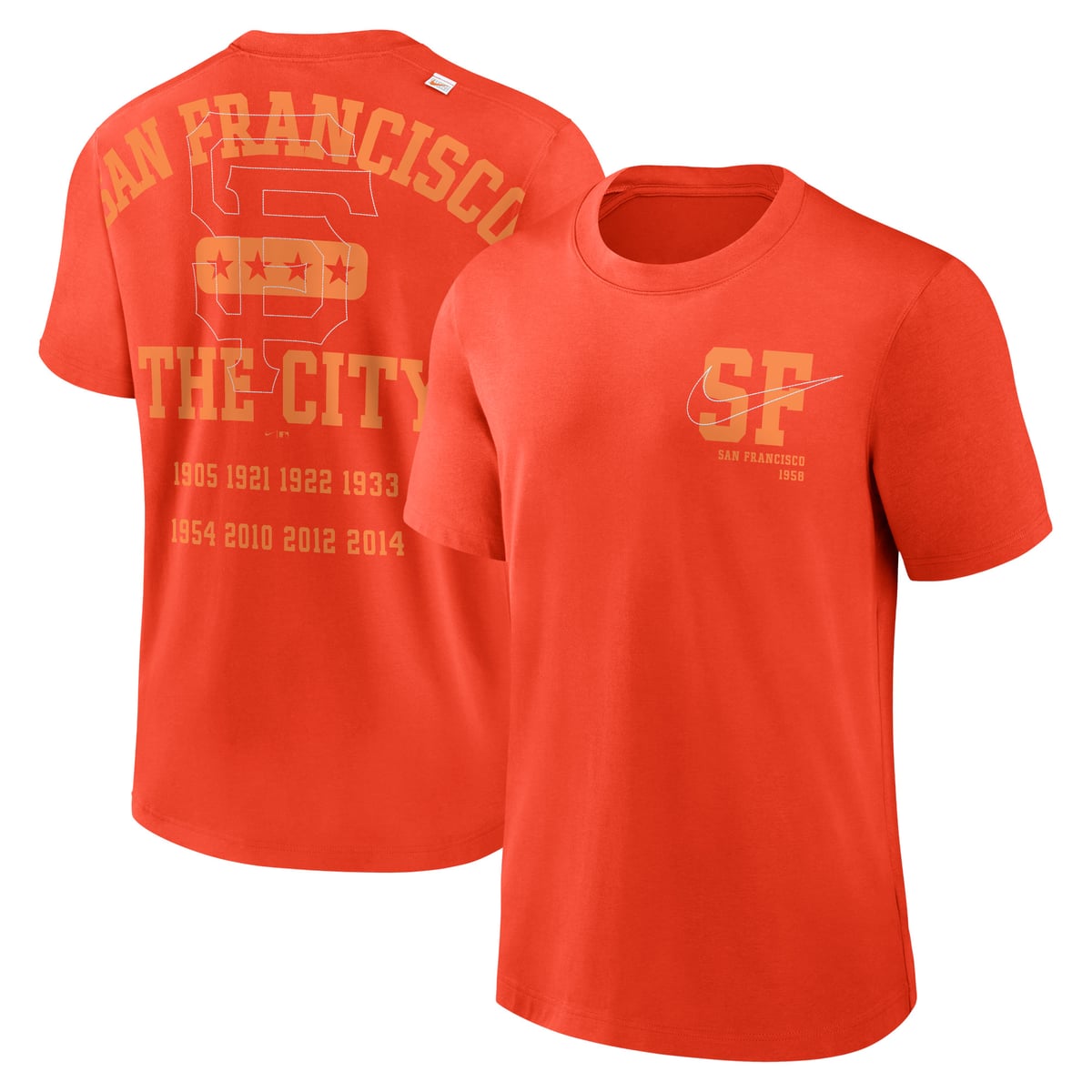 【公式グッズ】MLB ジャイアンツ Tシャツ Nike/ナイキ メンズ オレンジ (23 Men's Nike Statement Game Over Short Sleeve Tee)｜Fanatics公式ストア 店