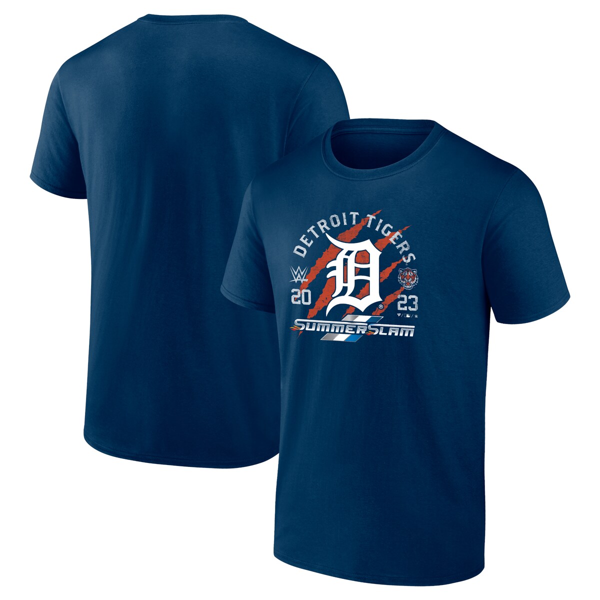 【公式グッズ】MLB タイガース Tシャツ Fanatics/ファナティクス メンズ ネイビー (Men's SS Tee Detroit Tigers x WWE Summer Slam)