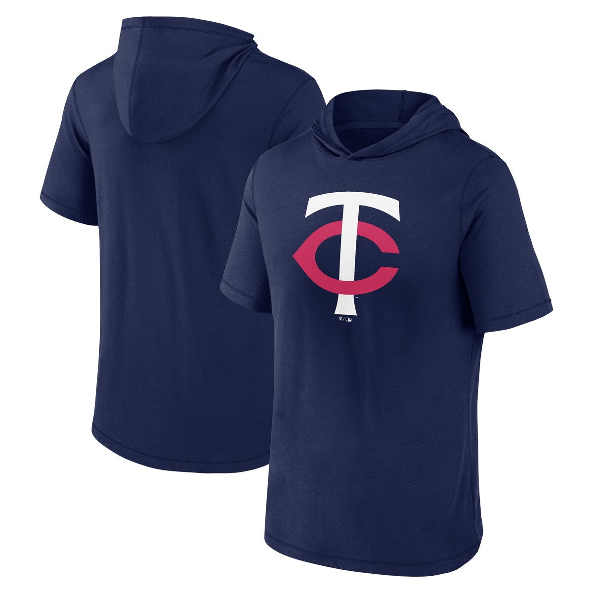 【公式グッズ】MLB ツインズ Tシャツ Fanatics/ファナティクス メンズ ネイビー (MEN'S PRIMARY LOGO SHORT SLEEVE HOOD MLB)