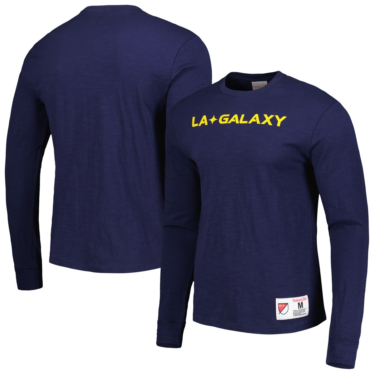 【公式グッズ】MLS LAギャラクシー 長袖 Tシャツ Mitchell & Ness/ミッチェル＆ネス メンズ ネイビー (MNC S23 Men's Legendary Slub LS Tee)