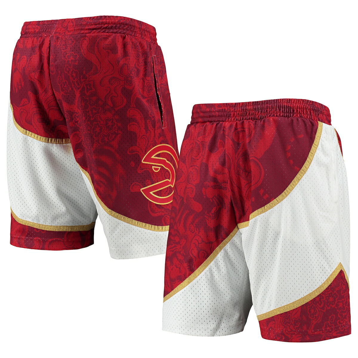 NBA ホークス カジュアル ショーツ Mitchell & Ness（ミッチェル＆ネス） メンズ レッド (Mens MNC HWC Lunar New Year Swingman Shorts)