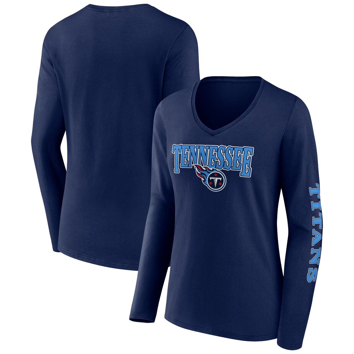 【公式グッズ】NFL タイタンズ 長袖 Tシャツ Fanatics/ファナティクス レディース ネイビー (23 Women's Classic Outline V-Neck LST) 8,281円