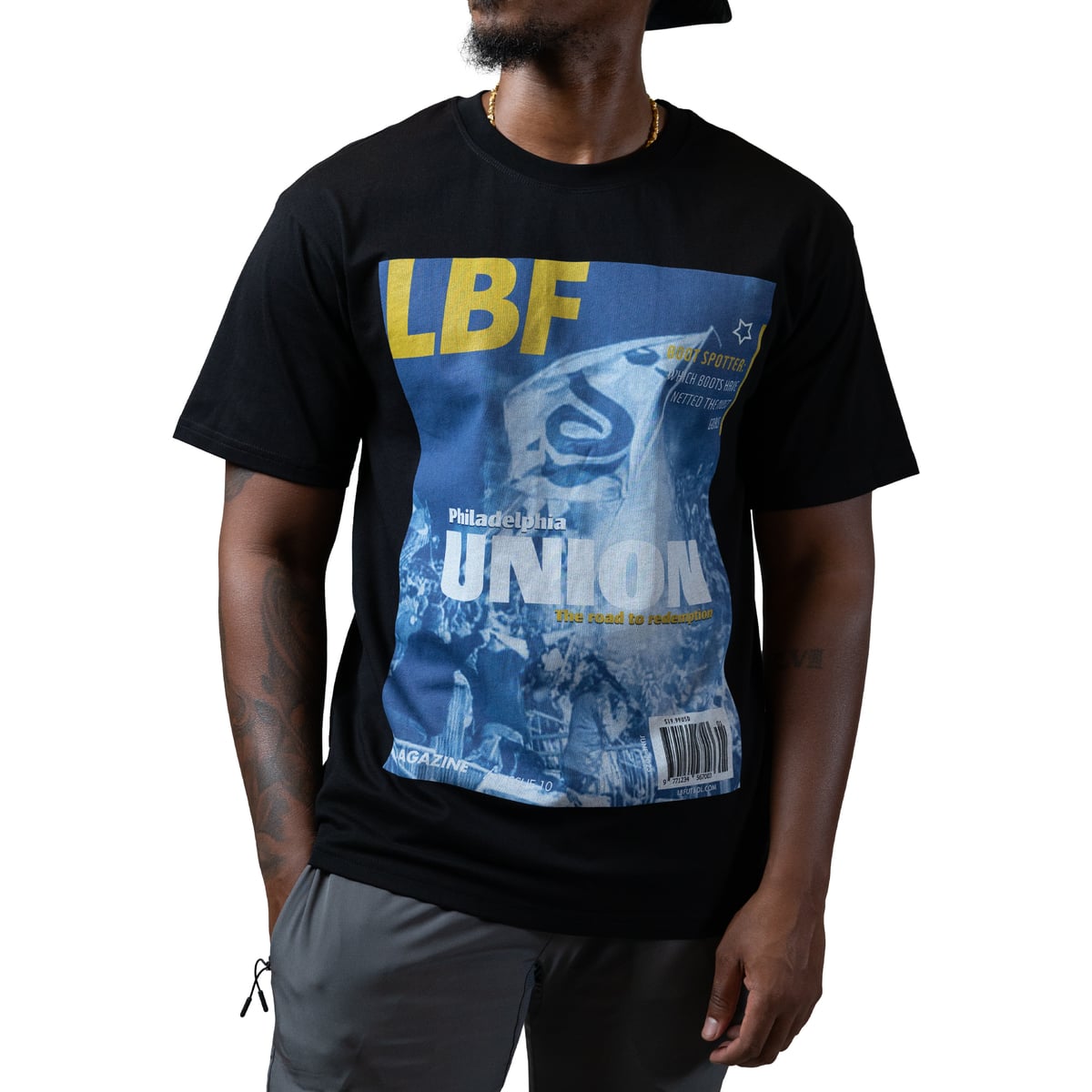 【公式グッズ】MLS ユニオン Tシャツ Live Breathe Futbol メンズ ブラック (LBF F23 Men's Magazine Tee)