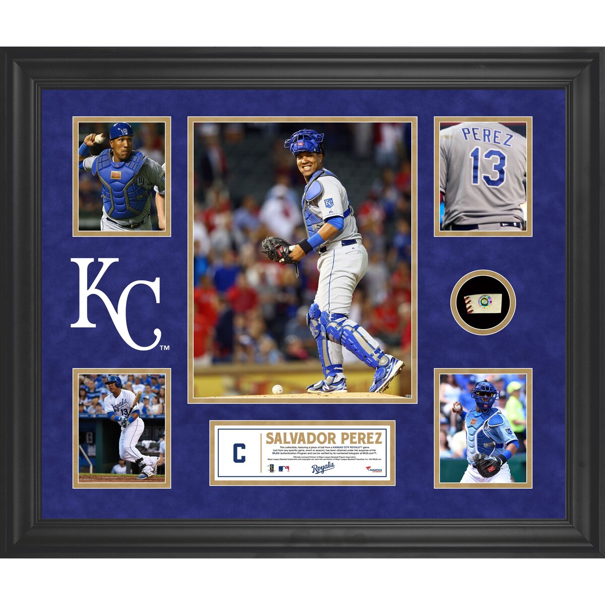 【公式グッズ】MLB ロイヤルズ サルバドール・ペレス コレクタブルフォト Fanatics Authentic/ファナティクスオーセンティック (5 Photo Collage wgu ball MLB)