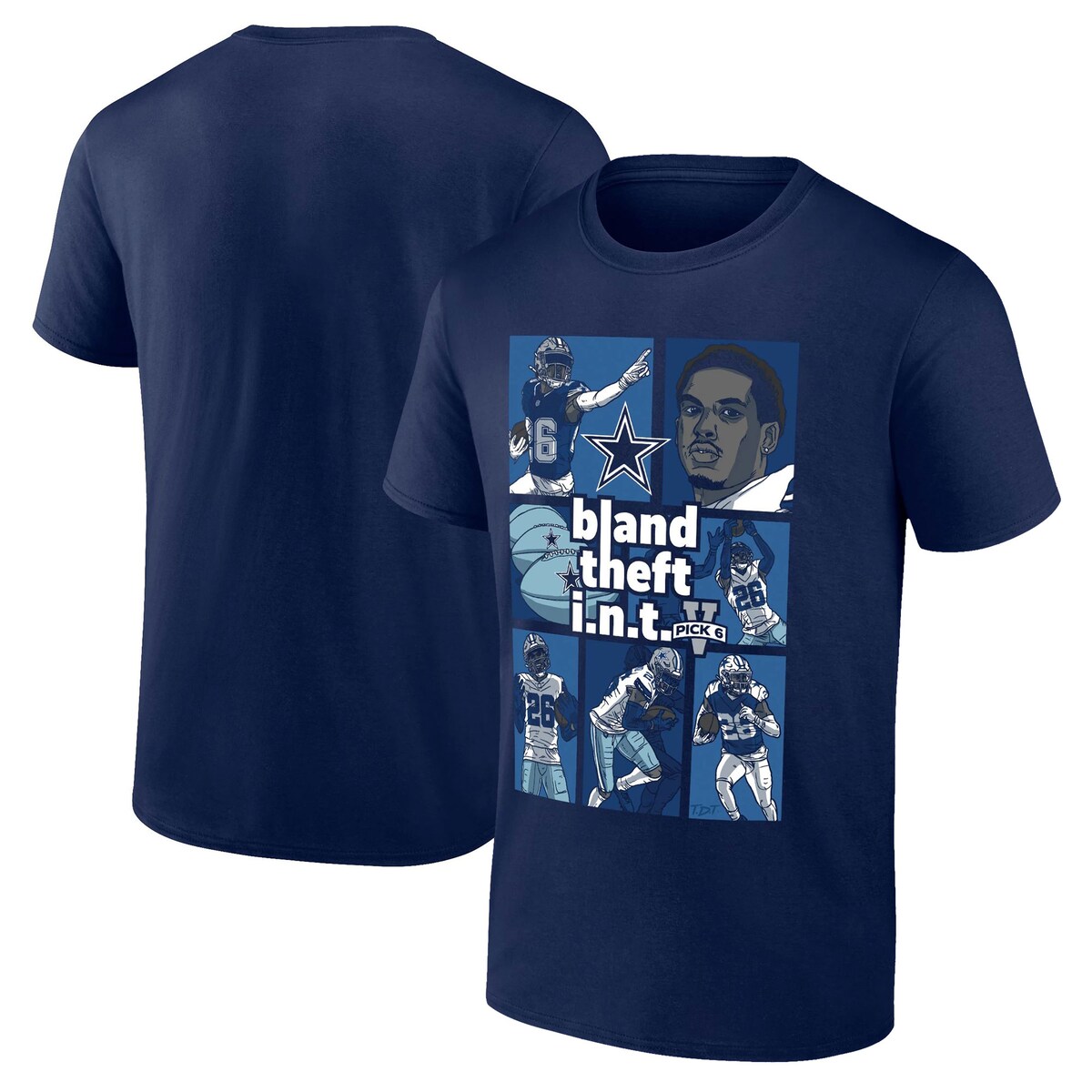【公式グッズ】NFL カウボーイズ ダロン・ブランド Tシャツ Fanatics/ファナティクス メンズ ネイビー (DaRon Bland Pick Six SST)