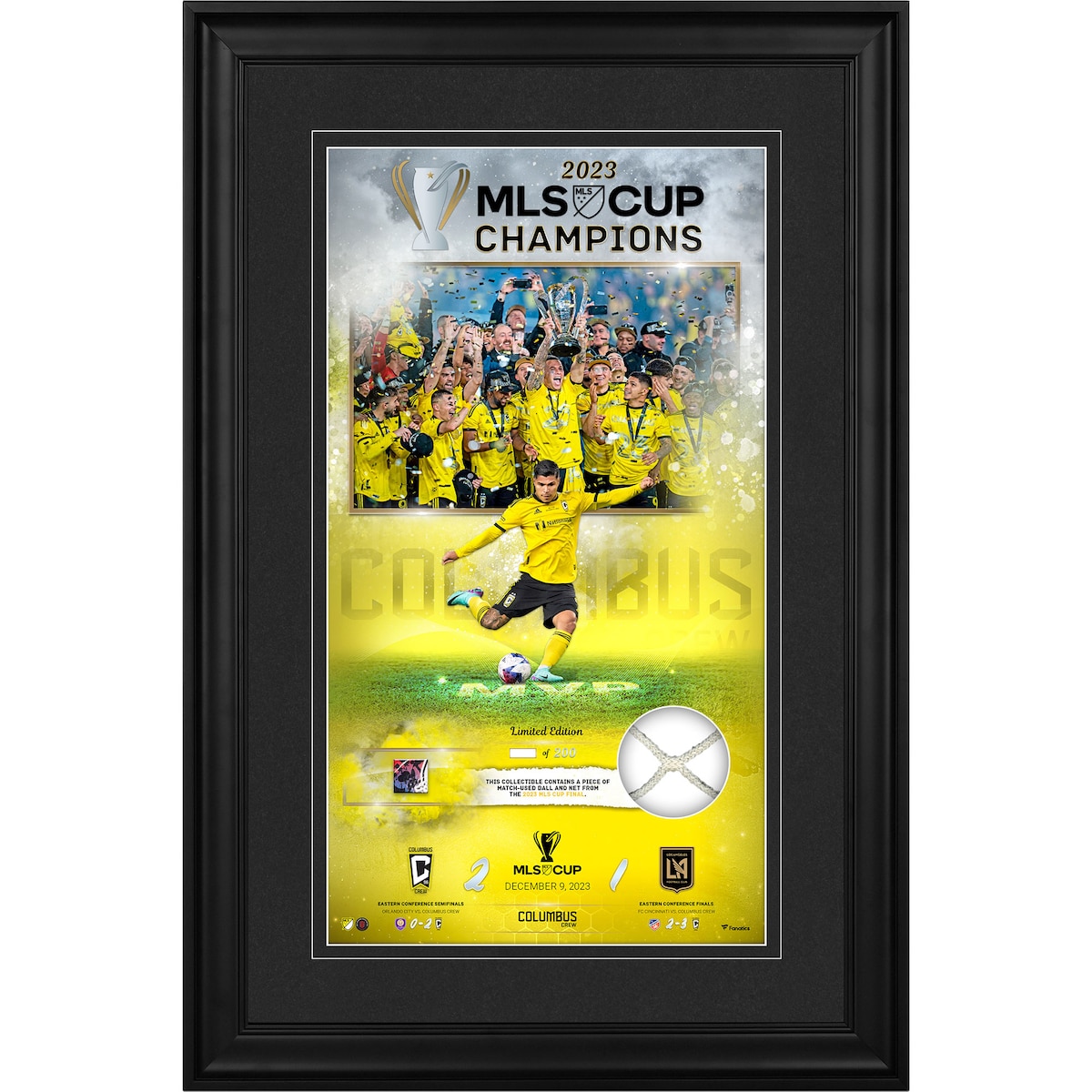 【公式グッズ】MLS コロンバス・クルー コレクタブルフォト（パノラマサイズ） Fanatics Authentic/ファナティクスオーセンティック (UNS GU BALL & NET PANO FRAMING 45264)