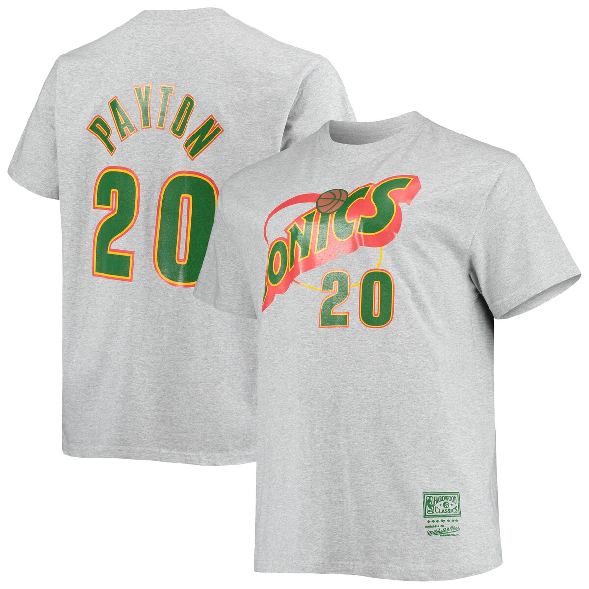 【公式グッズ】NBA スーパーソニックス ゲイリー・ペイトン Tシャツ （大きいサイズ） Mitchell & Ness/ミッチェル＆ネス メンズ ヘザーグレイ (PRF HWC Big & Tall NN Tee)｜Fanatics公式ストア 店