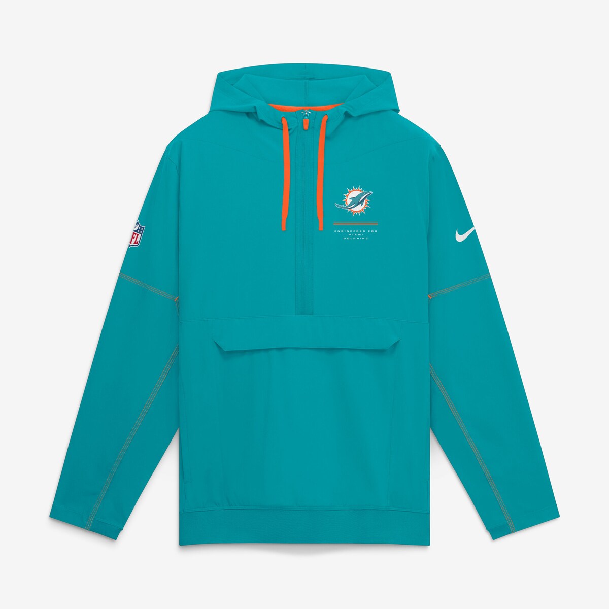 【公式グッズ】NFL ドルフィンズ プルオーバー Nike/ナイキ メンズ アクア (Men's Nike Sideline Logo Glory ANORAK Jacket LS)|Fanatics公式ストア 店