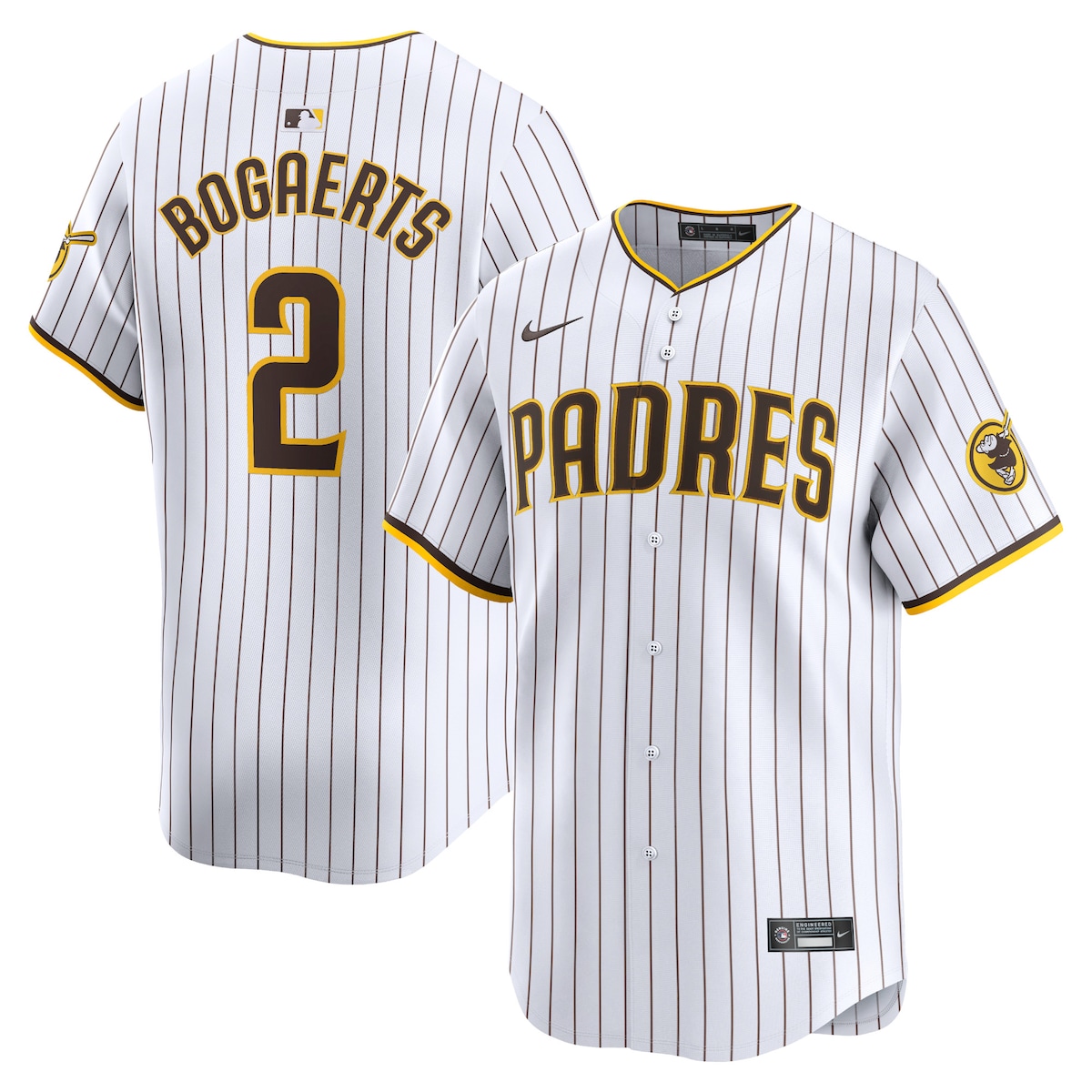 【公式グッズ】MLB パドレス ザンダー・ボガーツ リミテッド ユニフォーム Nike/ナイキ メンズ ホワイト (2024 Nike Men's Limited Player Jerseys - FTF NTP Master Style)