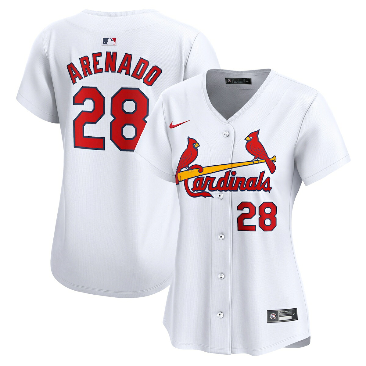 【公式グッズ】MLB カージナルス ノーラン・アレナド リミテッド ユニフォーム Nike/ナイキ レディース ホワイト (2024 Nike Women's Limited Player Jerseys - FTF NTP Master Style)