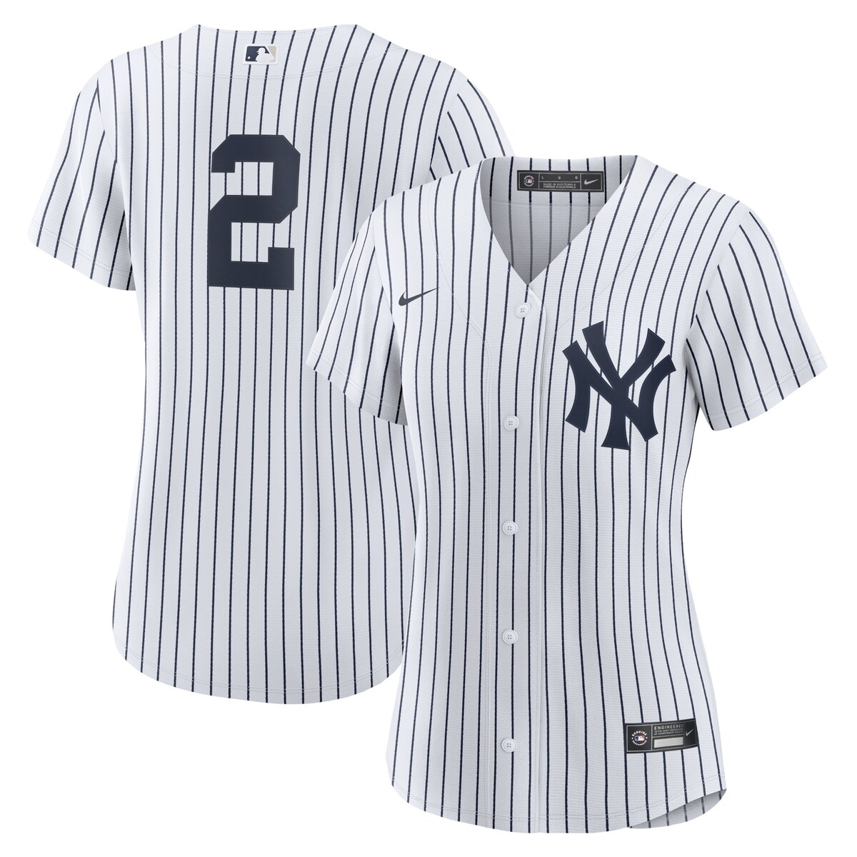 【公式グッズ】MLB ヤンキース デレク・ジーター レプリカ ユニフォーム Nike/ナイキ レディース ホワイト (Derek Jeter Women's Replica Nike Jersey)