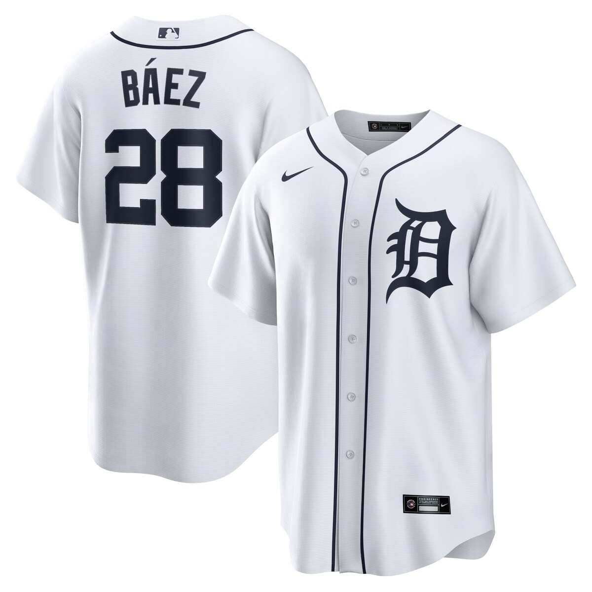 【公式グッズ】MLB タイガース ハビエル・バエズ レプリカ ユニフォーム Nike/ナイキ メンズ ホワイト (Men's MLB Nike Official Replica Player Jersey)
