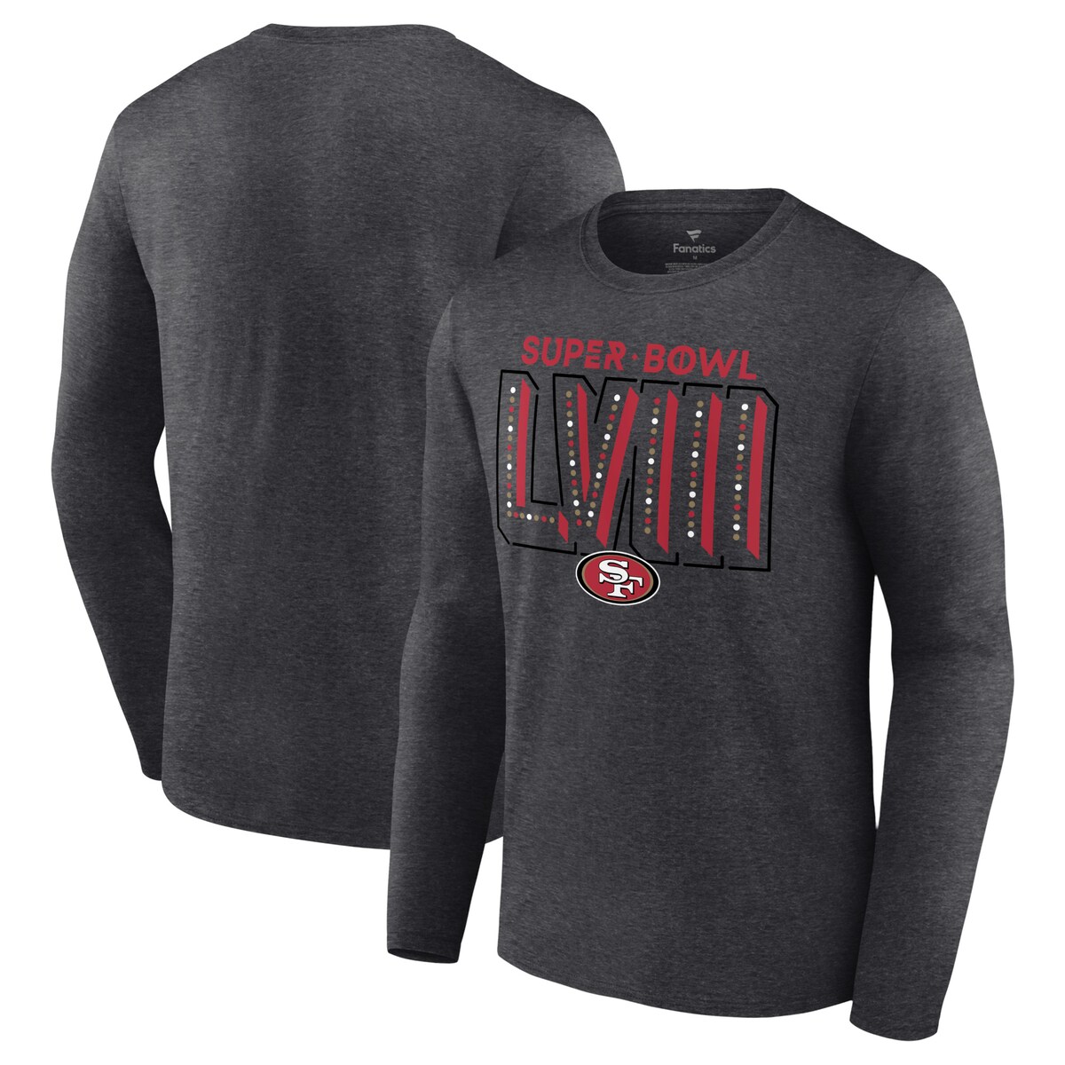 【公式グッズ】NFL 49ers 長袖 Tシャツ Fanatics/ファナティクス メンズ ヘザーチャコール (24 MENS FB Super Bowl Bound LOCAL TEAM LST)｜Fanatics公式ストア 店