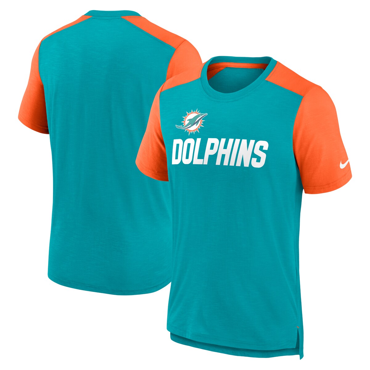 【公式グッズ】NFL ドルフィンズ Tシャツ Nike/ナイキ メンズ ヘザーアクア (22 Men's Nike Colorblock Team Name SST)