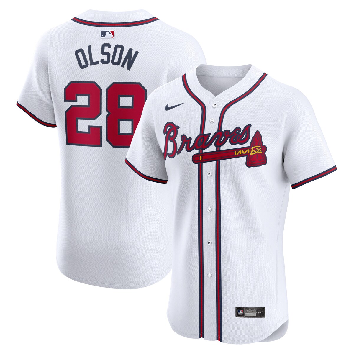 【公式グッズ】MLB ブレーブス マット・オルソン ユニフォーム Nike/ナイキ メンズ ホワイト (Nike Mens Elite Player Jersey SP24)