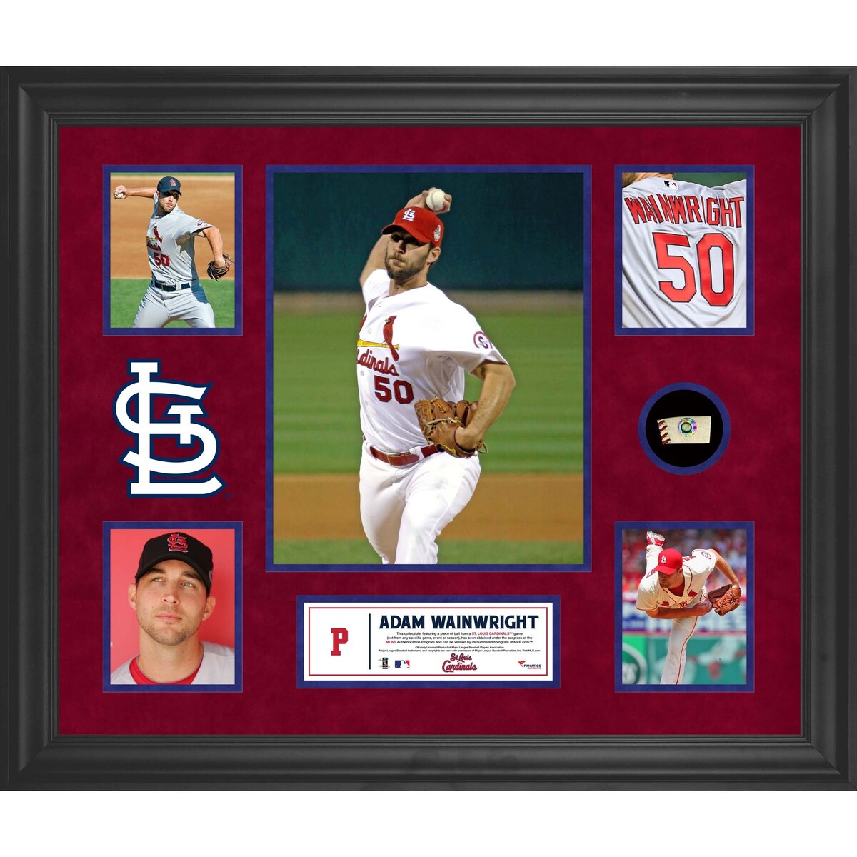 【公式グッズ】MLB カージナルス アダム・ウェインライト コレクタブルフォト Fanatics Authentic/ファナティクスオーセンティック (5 Photo Collage wgu ball MLB)