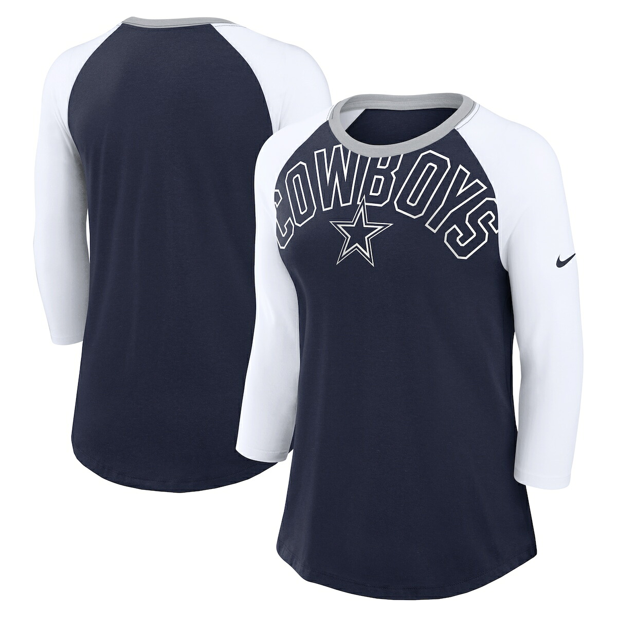【公式グッズ】NFL カウボーイズ Tシャツ Nike/ナイキ レディース ネイビー (24 Women's Nike Knockout Arch Raglan Tee)|Fanatics公式ストア 店