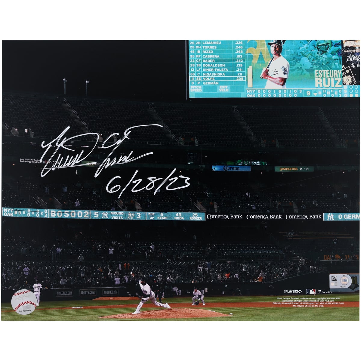 【MLB公式ホログラム付】MLB ヤンキース ドミンゴ・ジェルマン 直筆サイン フォト （11x14） Fanatics Authentic/ファナティクスオーセンティック (AUT 11x14 PHOTO 45107) 30,949円