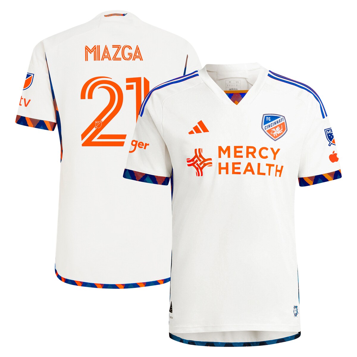 【公式グッズ】MLS FCシンシナティ ミアズガ オーセンティック ユニフォーム Adidas/アディダス メンズ ホワイト (ADI 2024/25 Men's Authentic Jersey - Player)