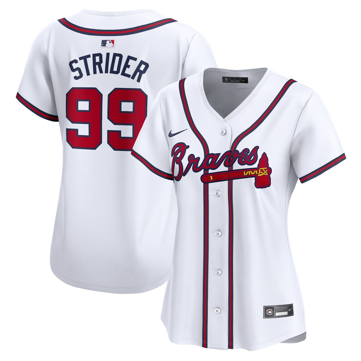 【公式グッズ】MLB ブレーブス スペンサー・ストライダ リミテッド ユニフォーム Nike/ナイキ レディース ホワイト (Nike Women's Limited Jerseys - FTF All Player MASTER Style)