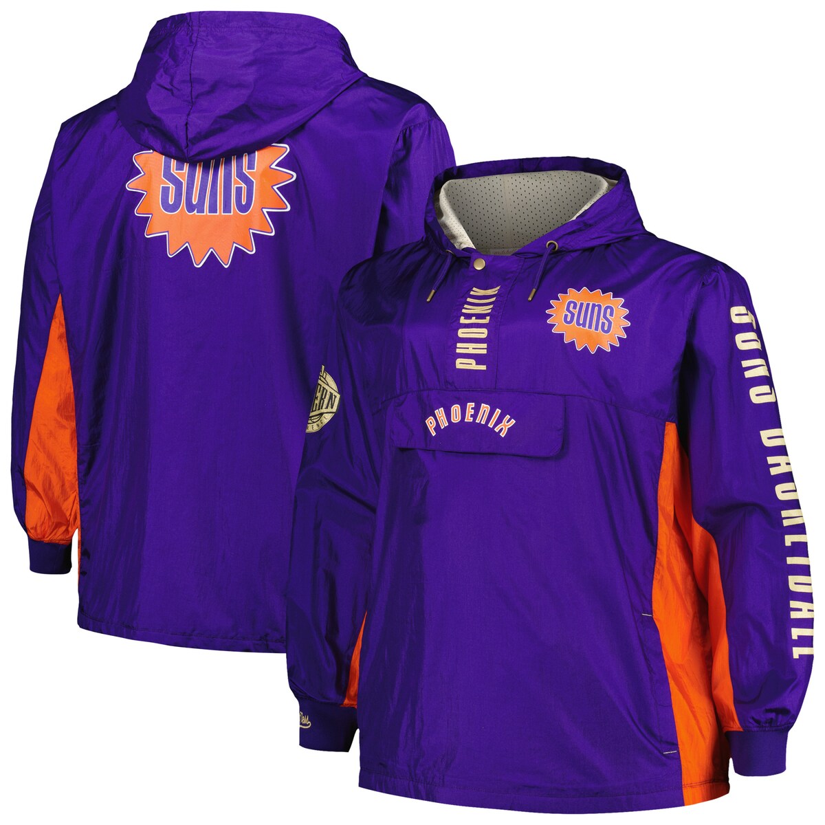 【公式グッズ】NBA サンズ プルオーバー (大きいサイズ) Mitchell & Ness/ミッチェル&ネス メンズ パープル (NBA Men's MNC HWC Team OG 2.0 Anorak Nylon Windbreaker Jacket B&T)|Fanatics公式ストア 店