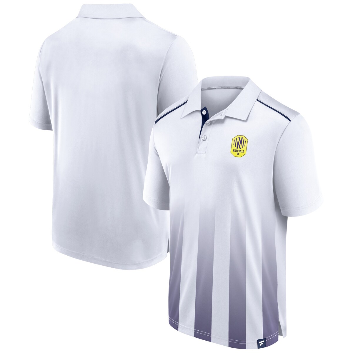 【公式グッズ】MLS ナッシュビル・SC ポロシャツ Fanatics/ファナティクス メンズ ホワイト (NUT S21 Men's Line Up Sublimated Fade Polo)｜Fanatics公式ストア 店