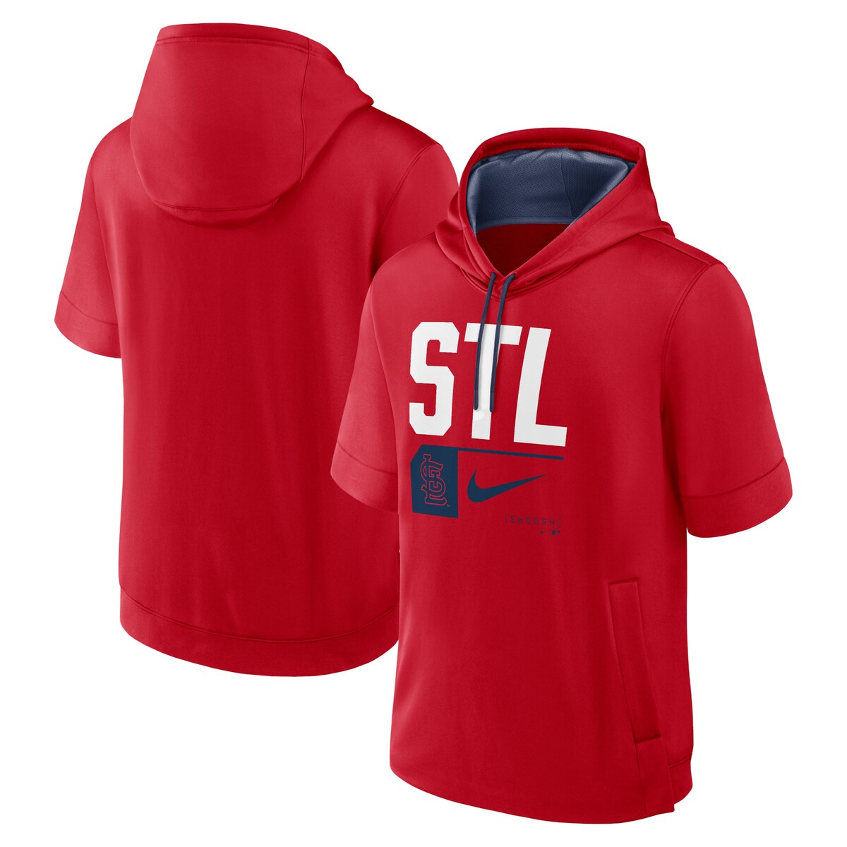 【公式グッズ】MLB カージナルス プルオーバー パーカー Nike/ナイキ メンズ レッド (Men's Nike Tri Code Lockup Short Sleeve Pullover Hood SP24)