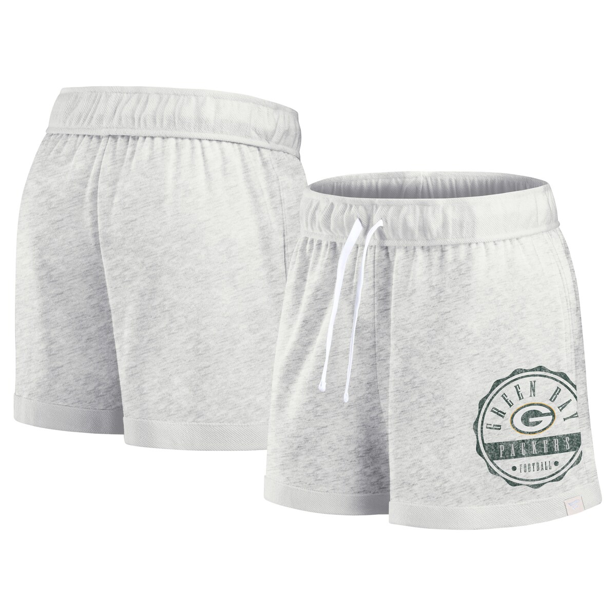 【公式グッズ】NFL パッカーズ カジュアル ショーツ Fanatics/ファナティクス レディース オートミール (24 Women's Oversized Badge French Terry Lounge Shorts)