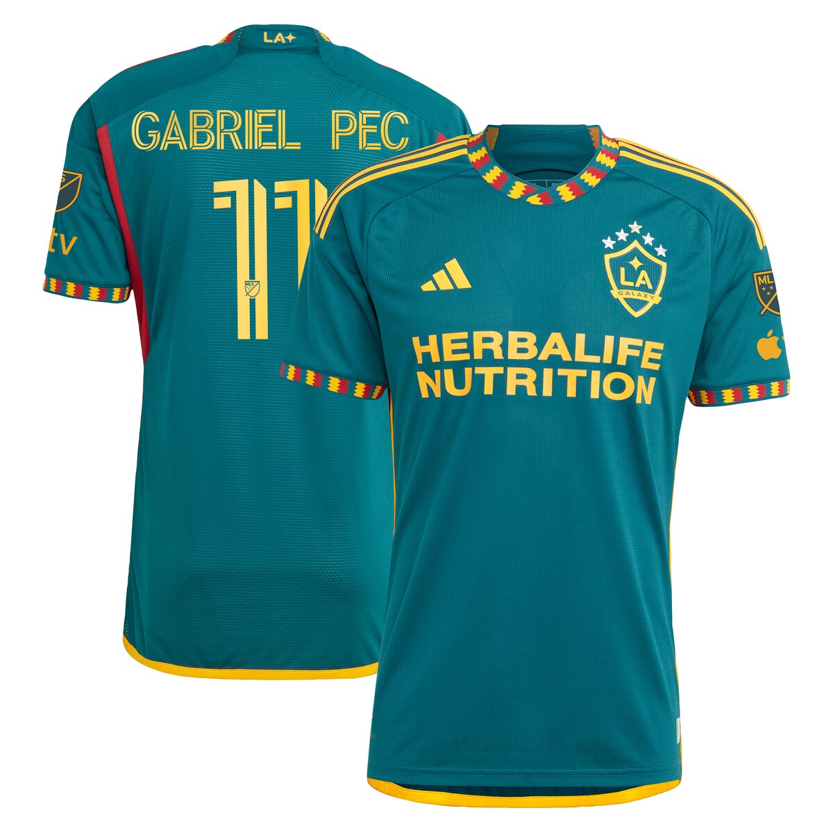 【公式グッズ】MLS LAギャラクシー ガブリエル・ペック オーセンティック ユニフォーム Adidas/アディダス メンズ グリーン (ADI 2024/25 Men's Authentic Jersey - Player)